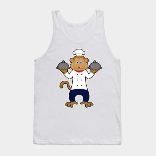 Monkey as Cook with Serving plates Tank Top